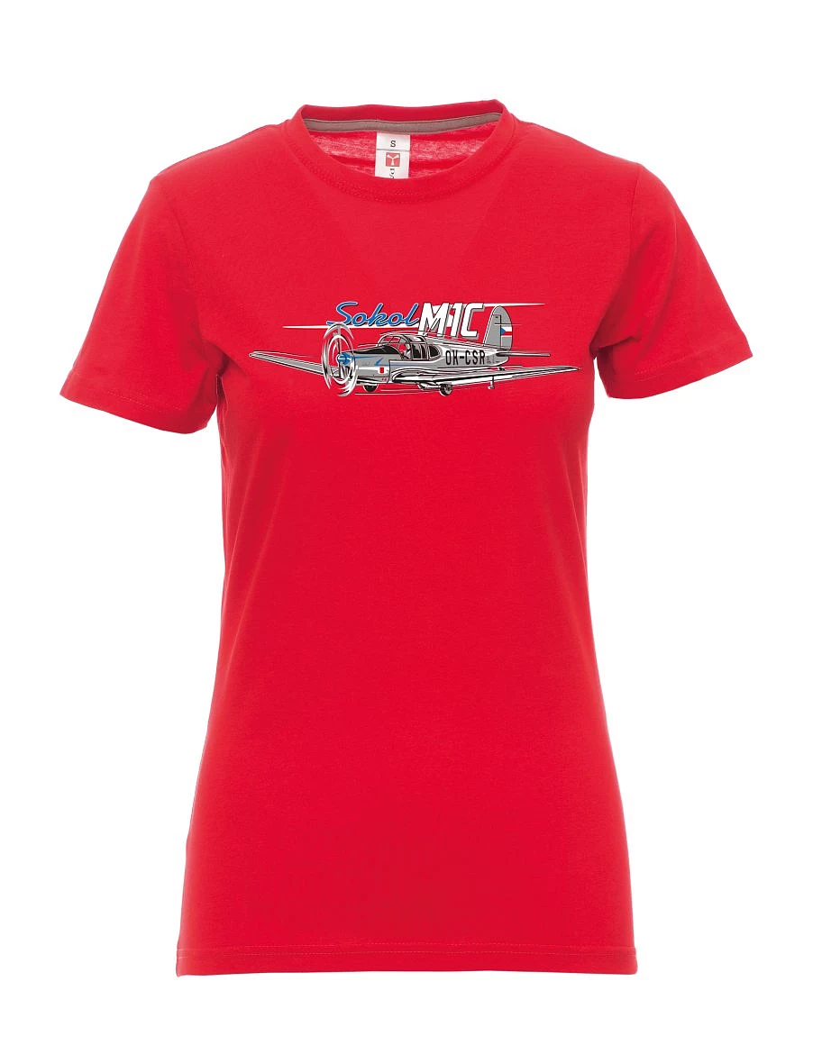 Rotes T-Shirt für Damen Flugzeug Sokol