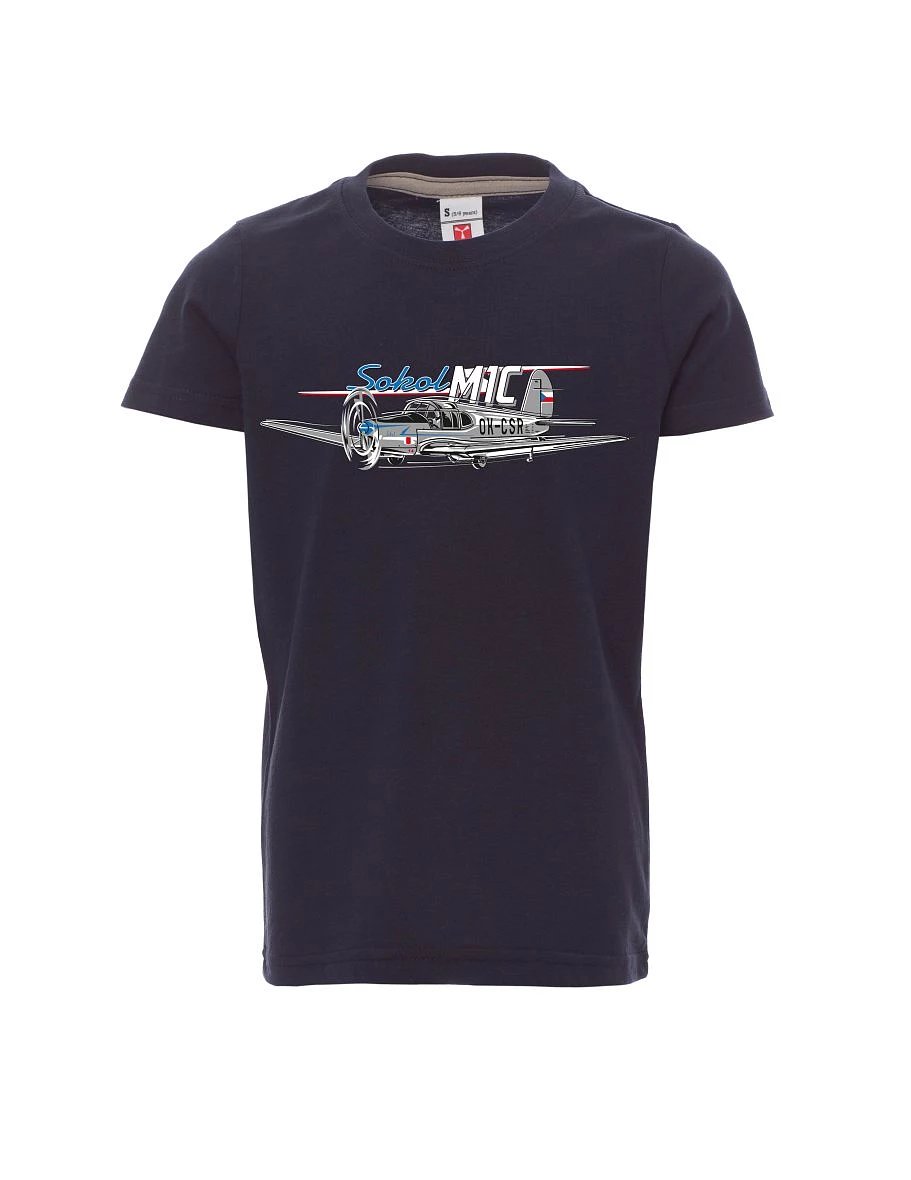 Navy Kinder T-Shirt Flugzeug Sokol