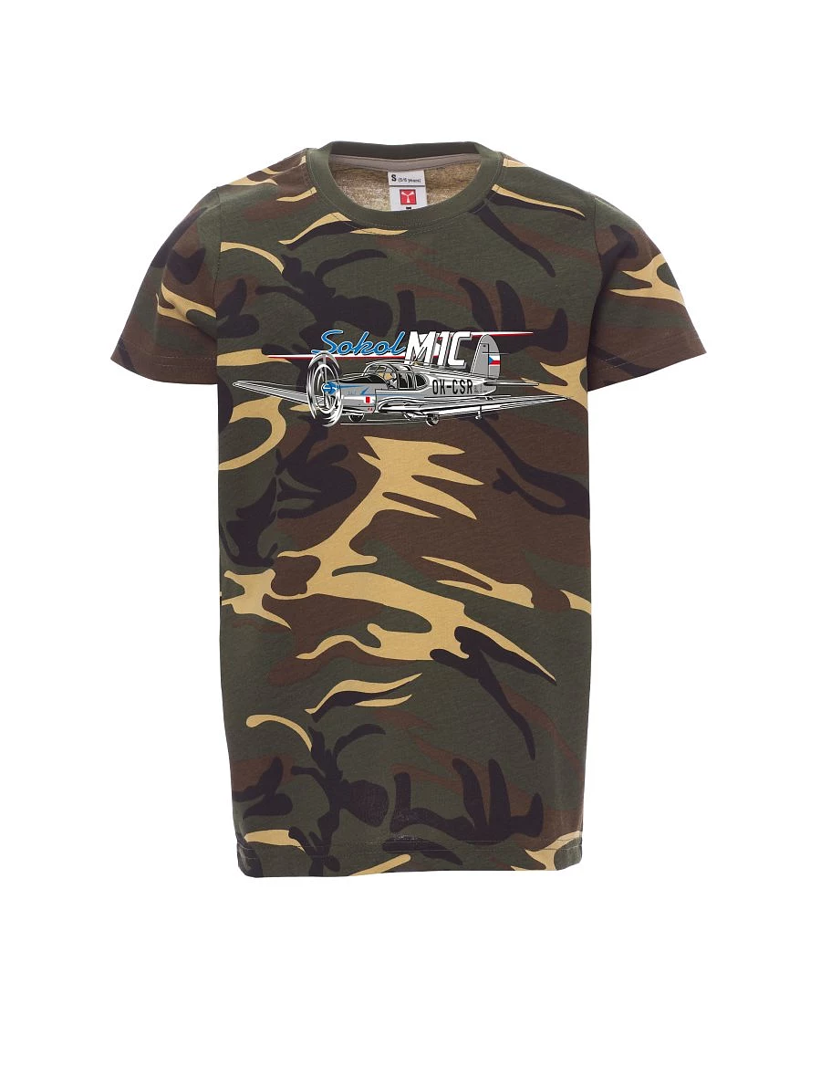 Tarnung Kinder T-Shirt Flugzeug Sokol
