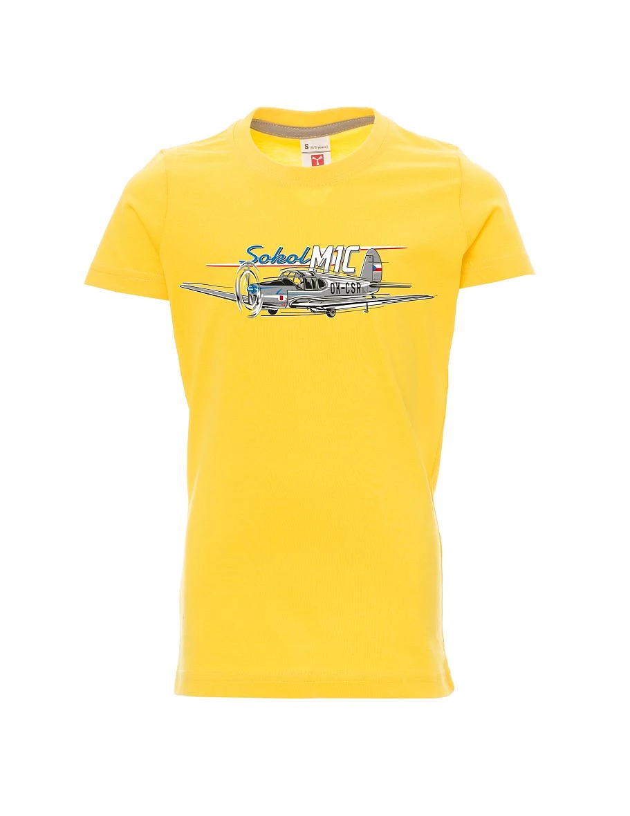 Gelbes Kinder T-Shirt Flugzeug Sokol