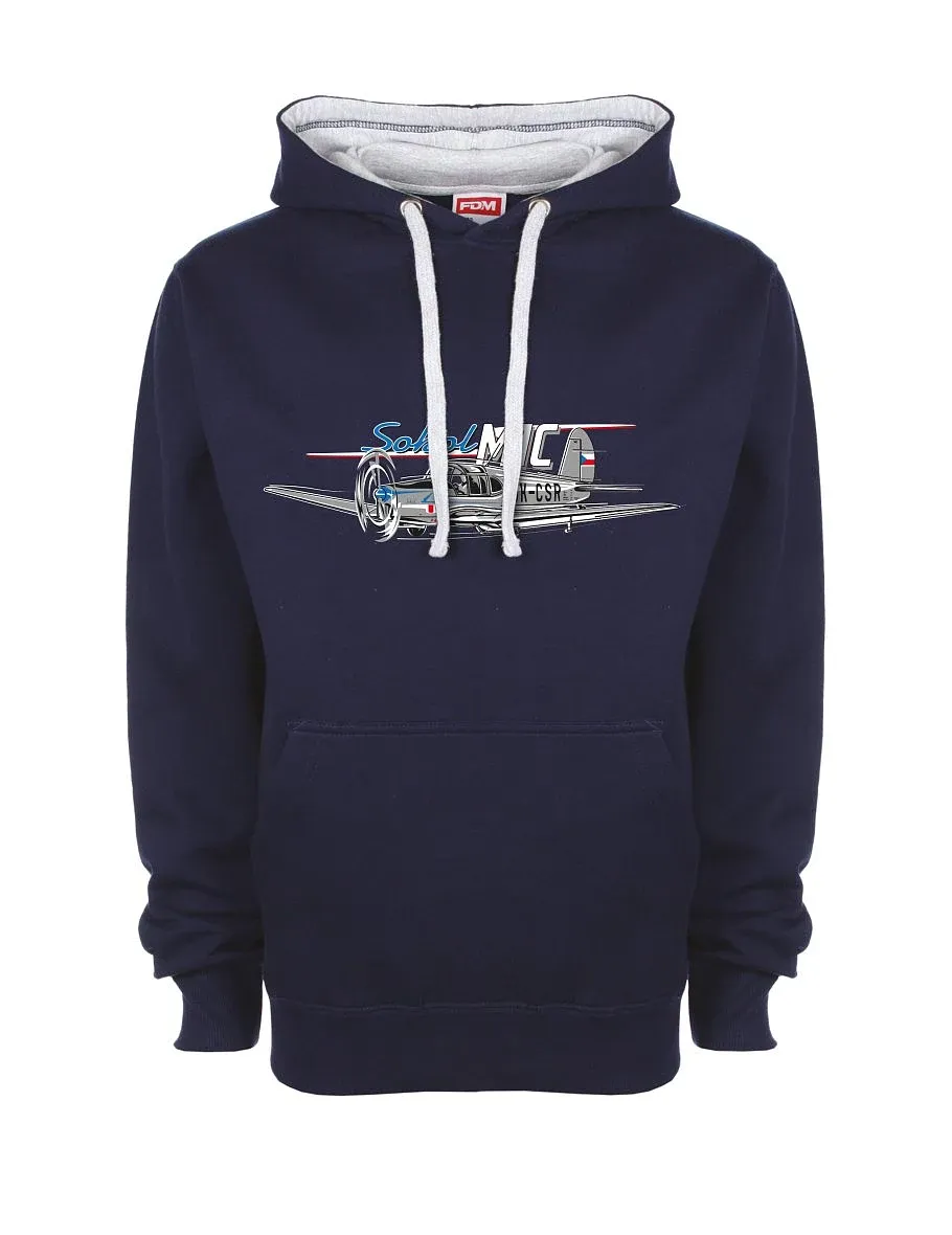 Grau-marines Sweatshirt Flugzeug Sokol