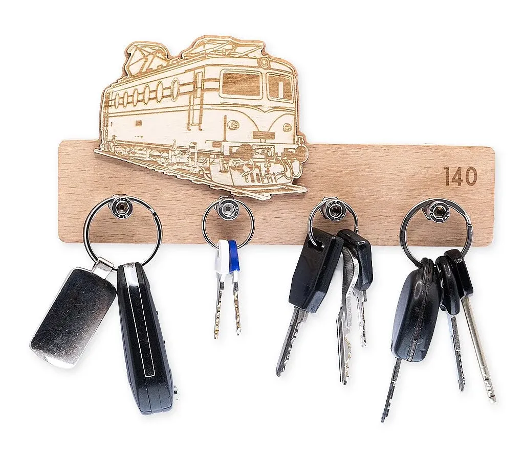 Schlüsselbrett aus Holz Lokomotive 140