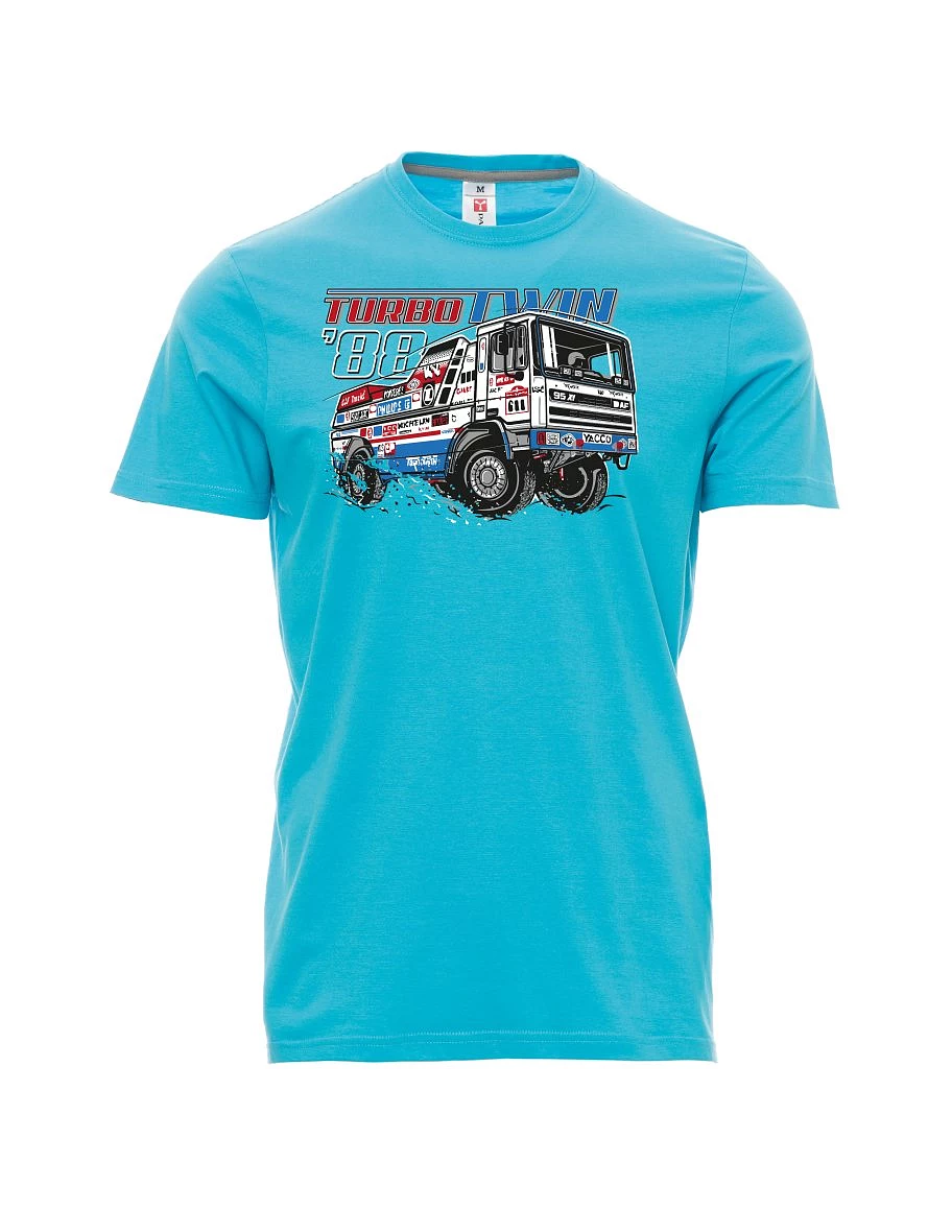 Atoll-blaues T-Shirt für Männer TurboTwin aus dakar 1988