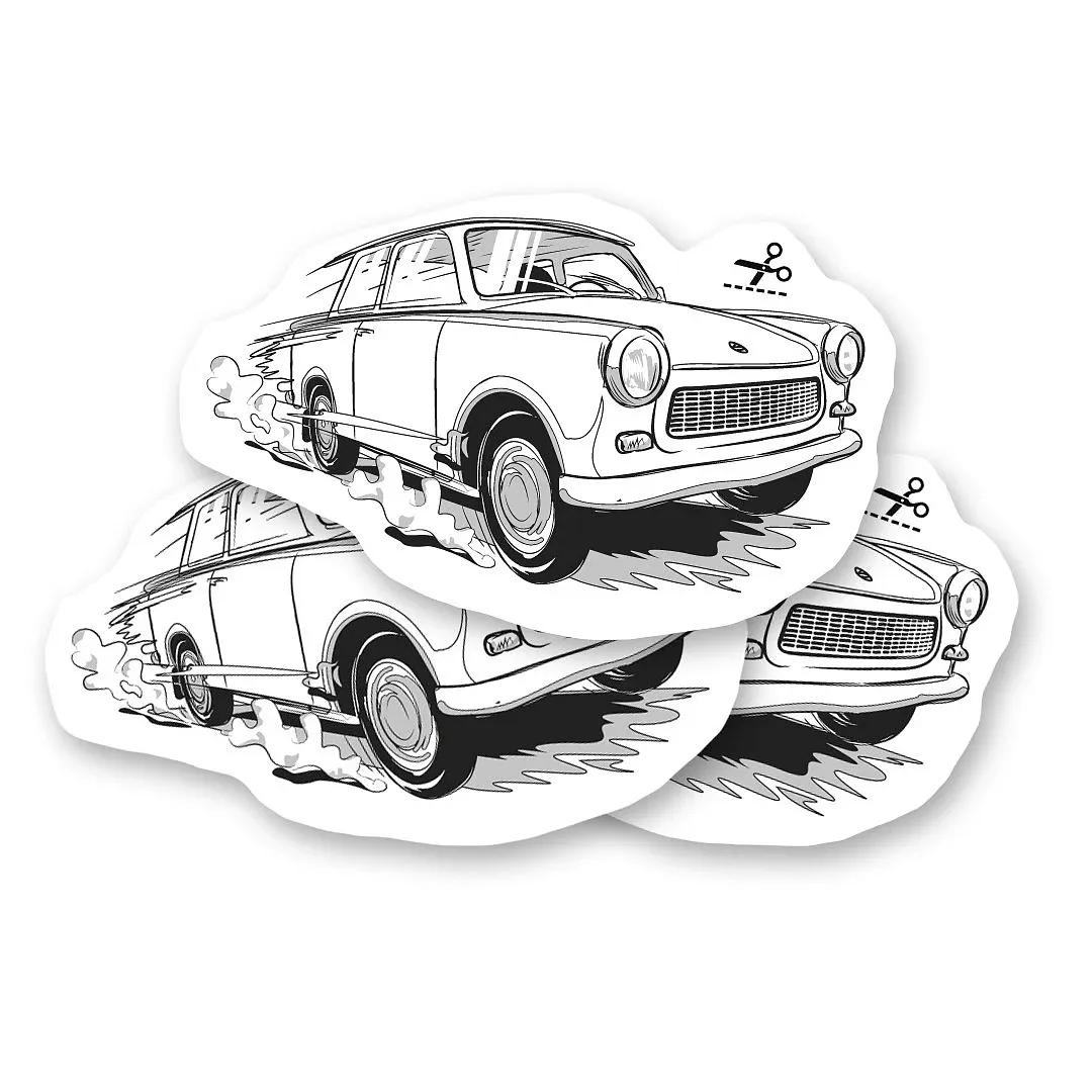 Abwaschbares Tatoo mit den erfahrenen Trabant