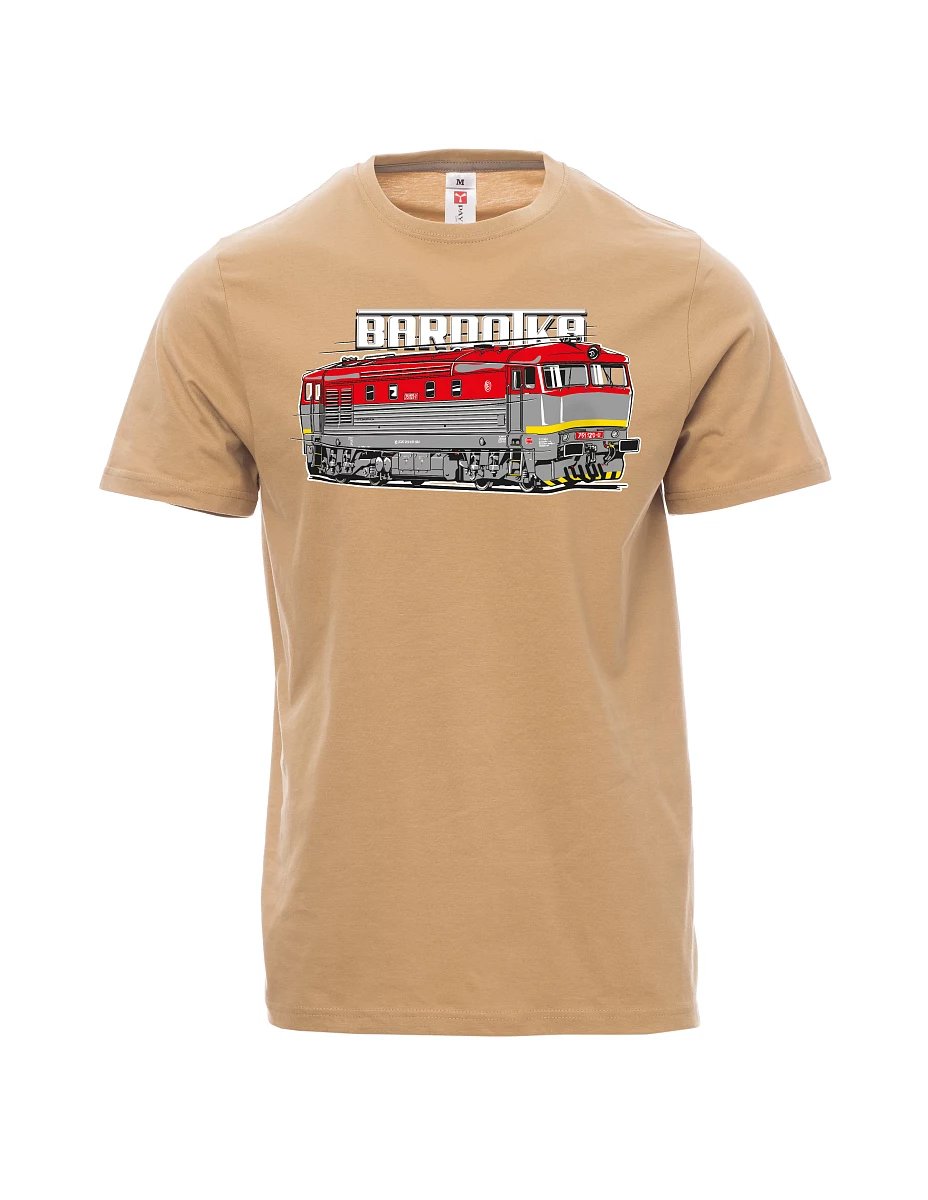 Braunes T-Shirt für Männer Lokomotive Bardotka