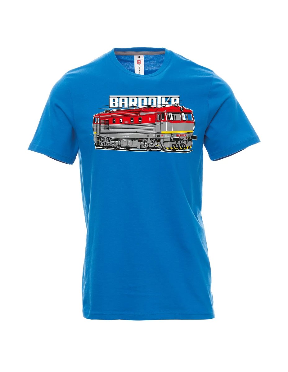 Hellblaues T-Shirt für Männer Lokomotive Bardotka