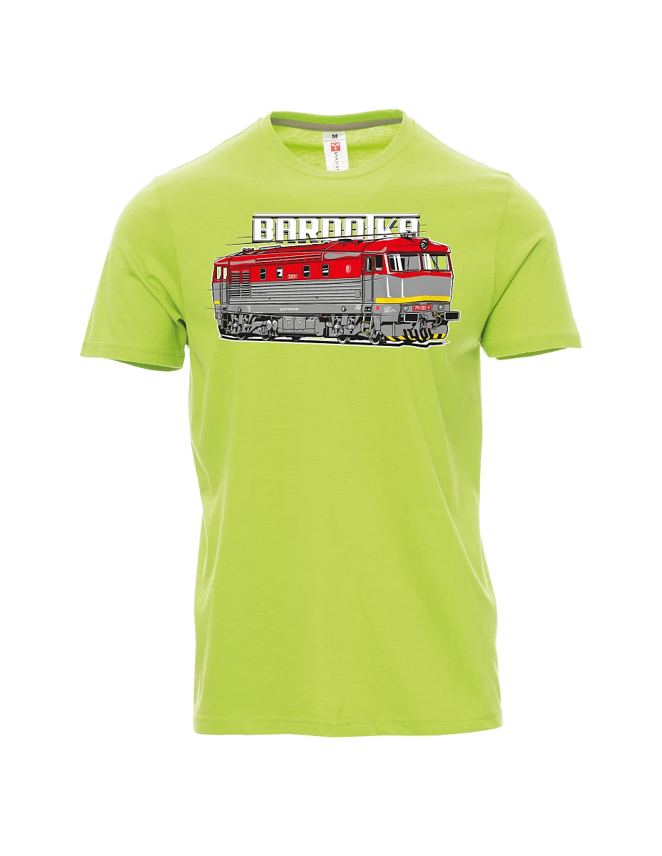 Hellgrünes T-Shirt für Männer Lokomotive Bardotka