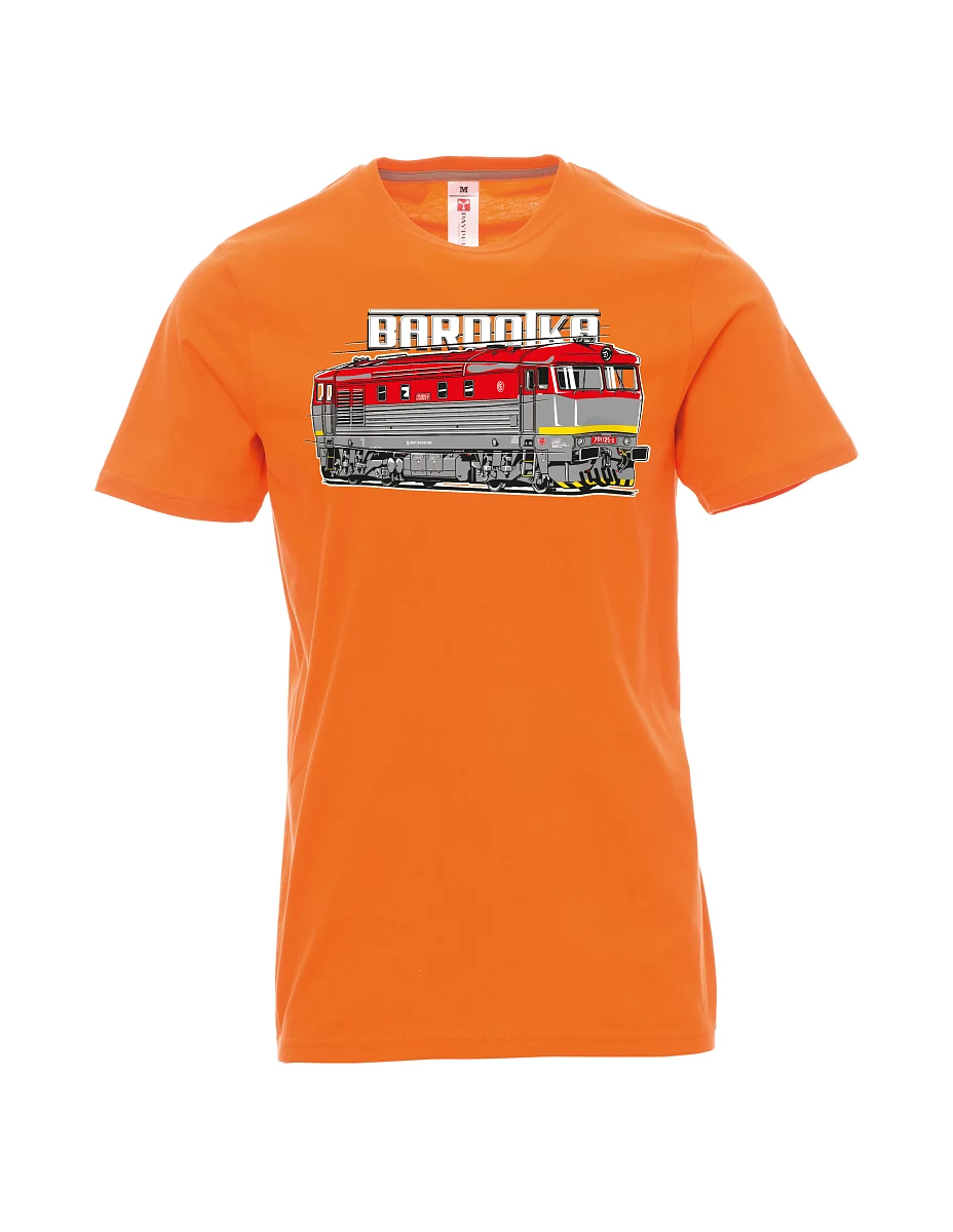 Orange T-Shirt für Männer Lokomotive Bardotka