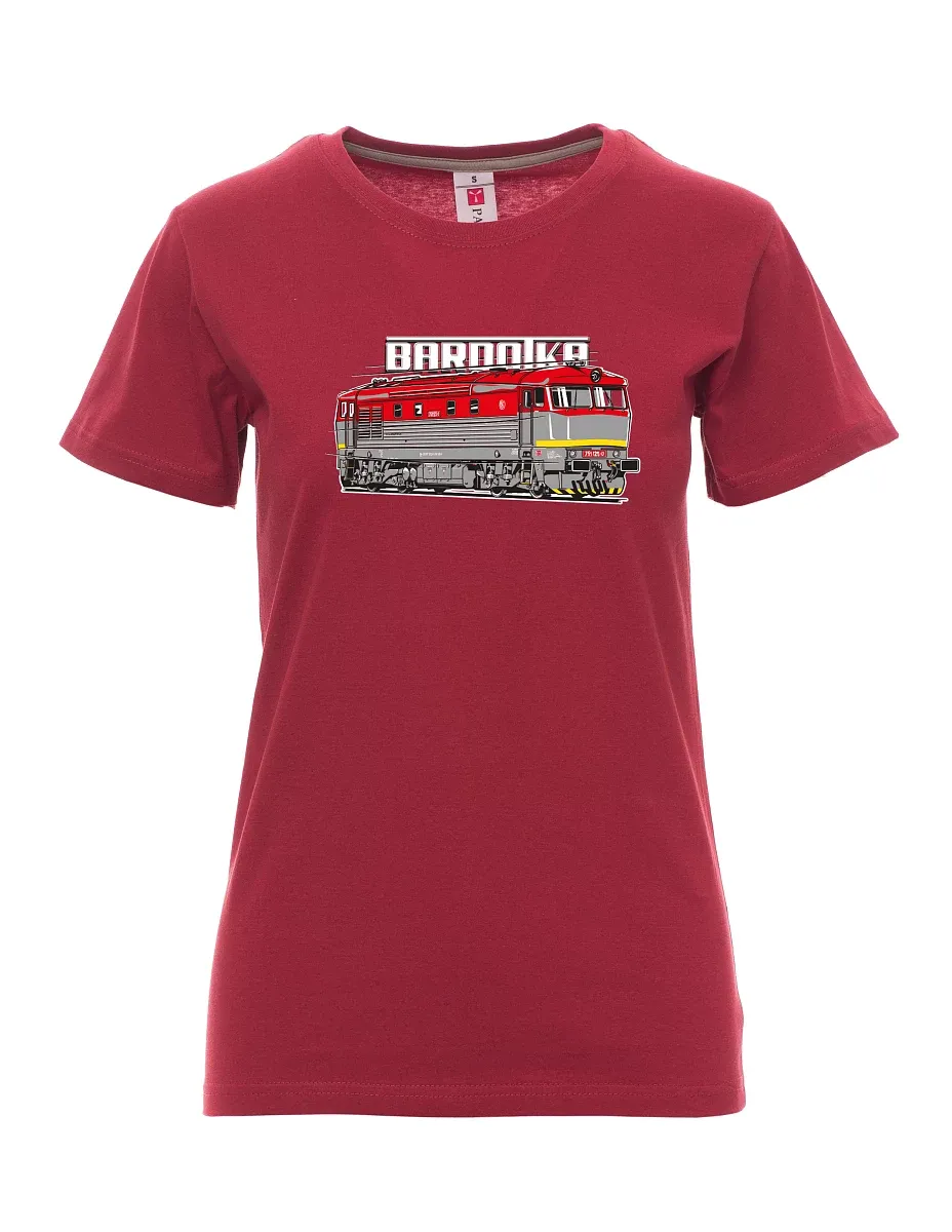Bordeaux T-Shirt für Damen Lokomotive Bardotka