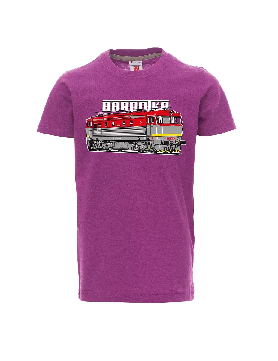 Violett Kinder T-Shirt Lokomotive Bardotka