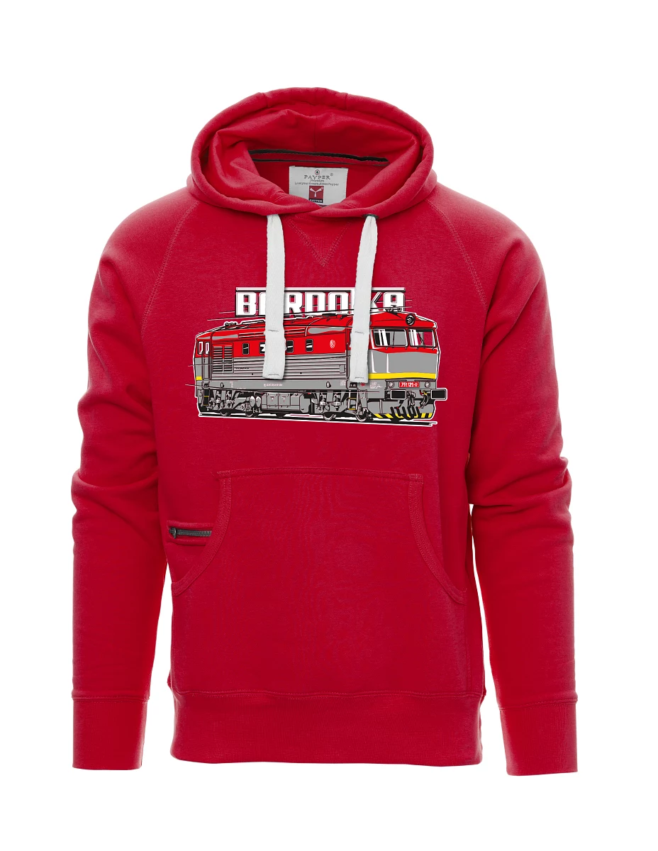 Rotes Sweatshirt für Männer Lokomotive Bardotka