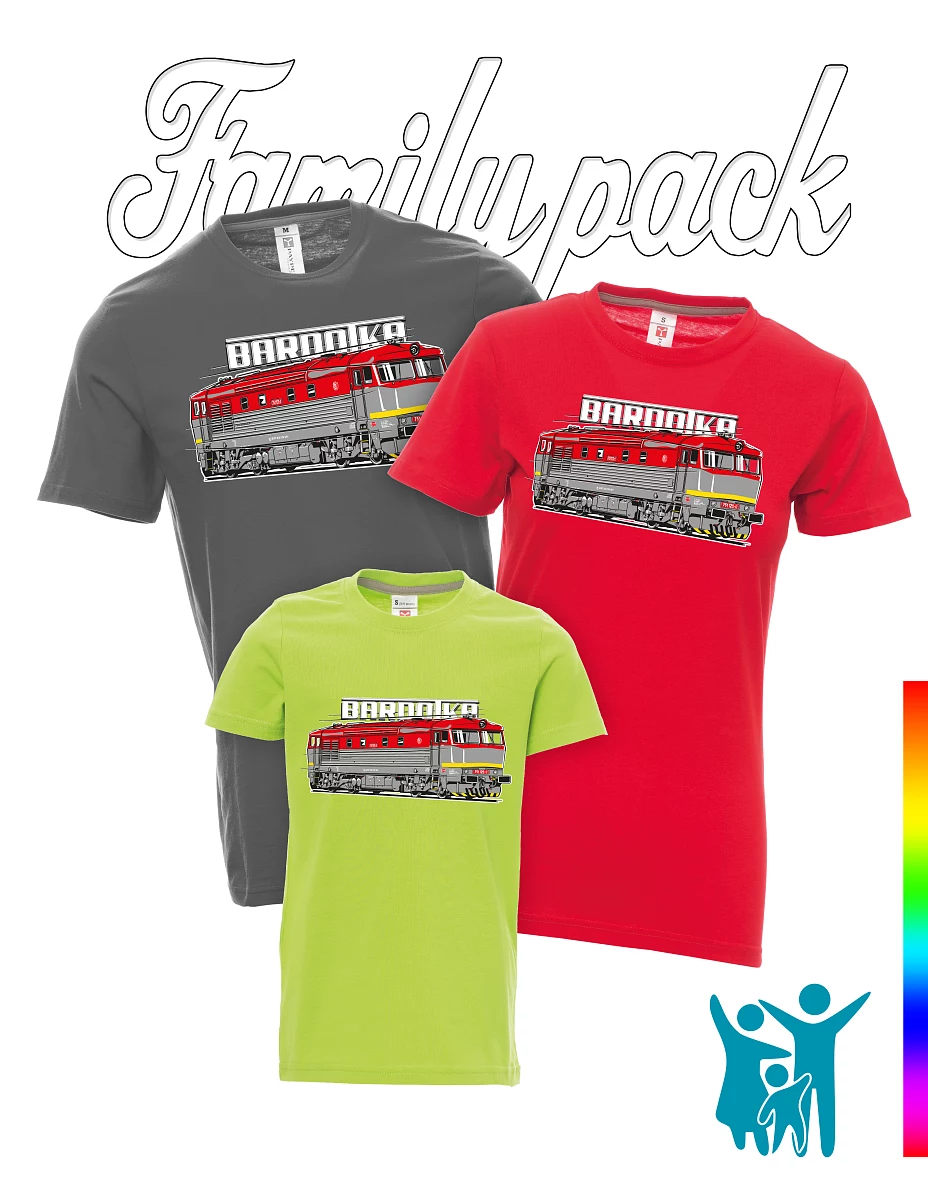 Familien-Set von T-Shirts Lokomotive Bardotka