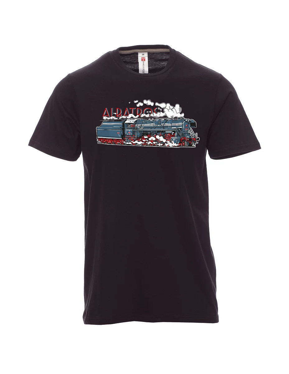 Schwarzes T-Shirt für Männer Lokomotive Albatros