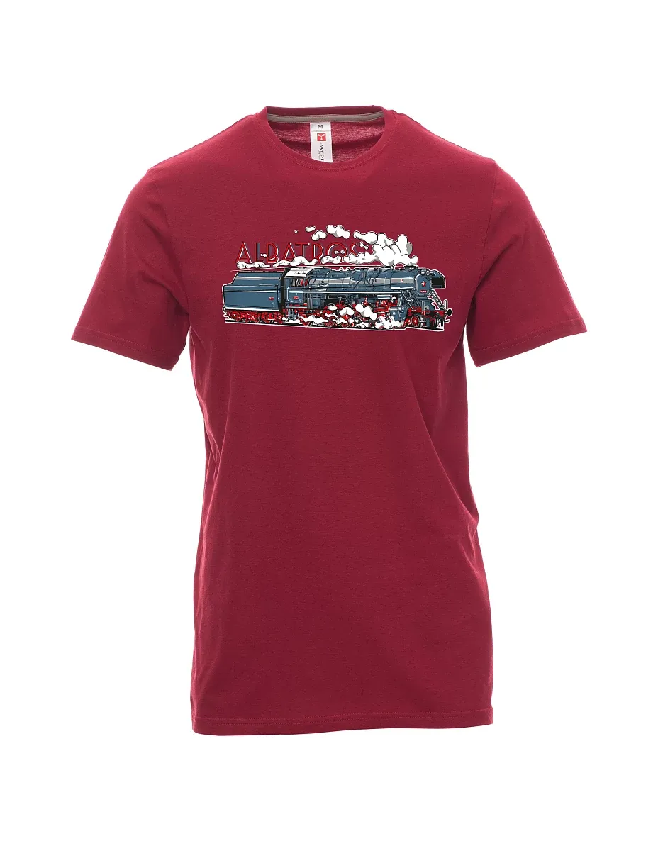 Dunkelrotes T-Shirt für Männer Lokomotive Albatros