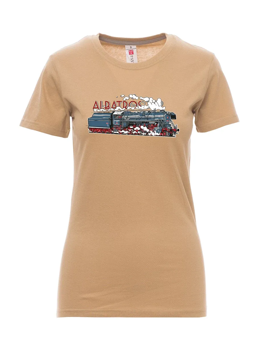 Braunes T-Shirt für Damen Lokomotive Albatros
