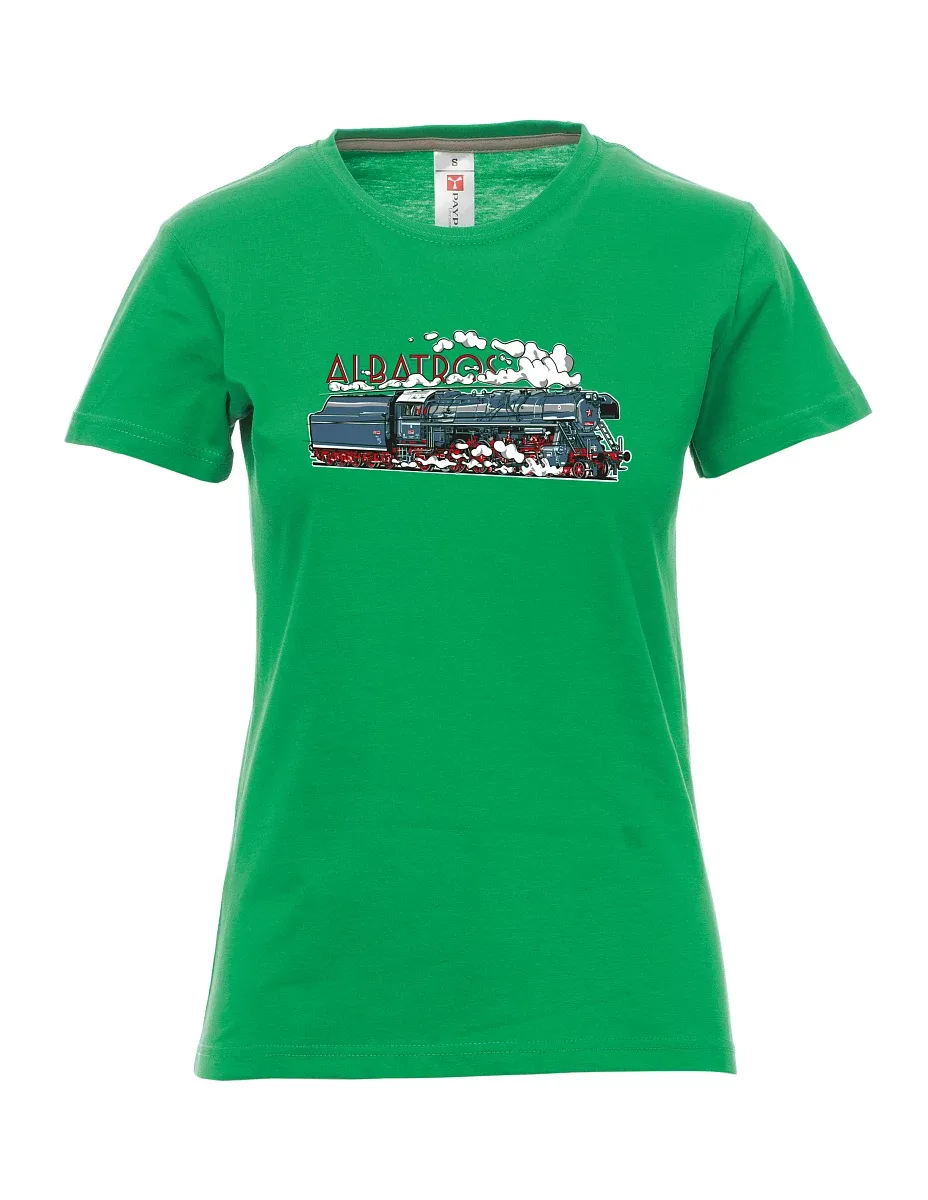Grünes T-Shirt für Damen Lokomotive Albatros