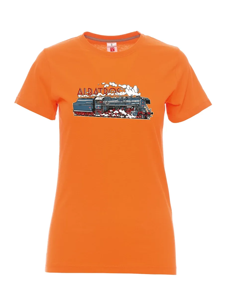 Orange T-Shirt für Damen Lokomotive Albatros