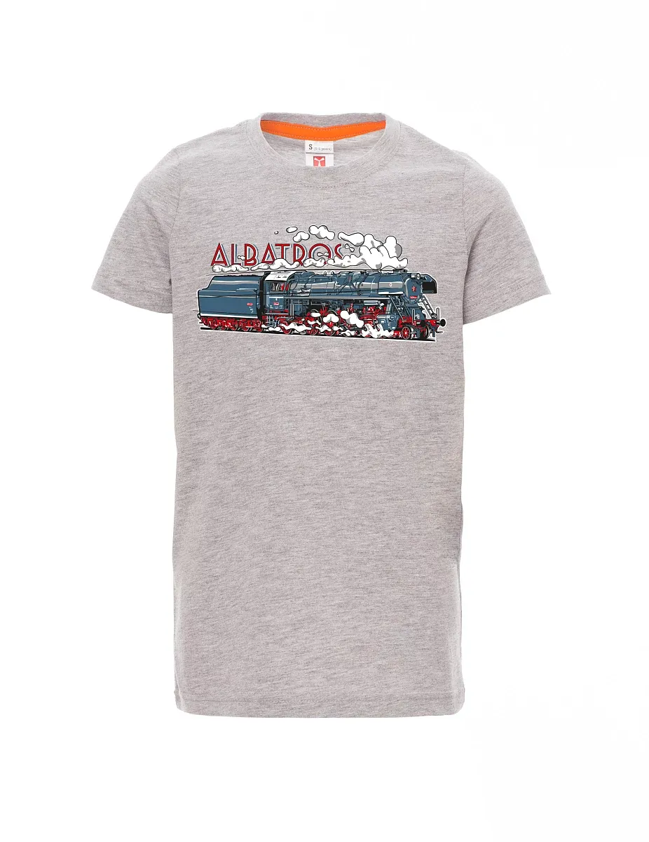 Grau melange Kinder T-Shirt Lokomotive Albatros