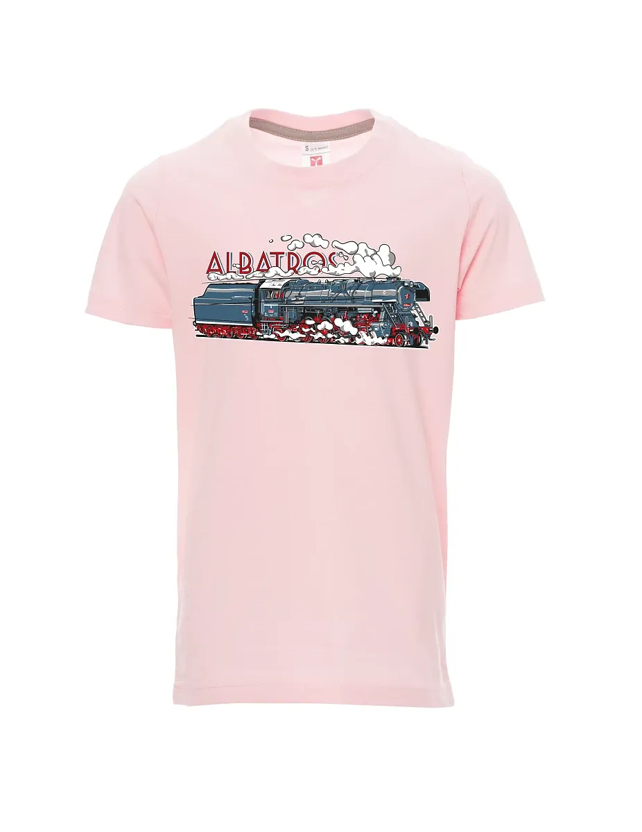 Hell-Pink Kinder T-Shirt Lokomotive Albatros