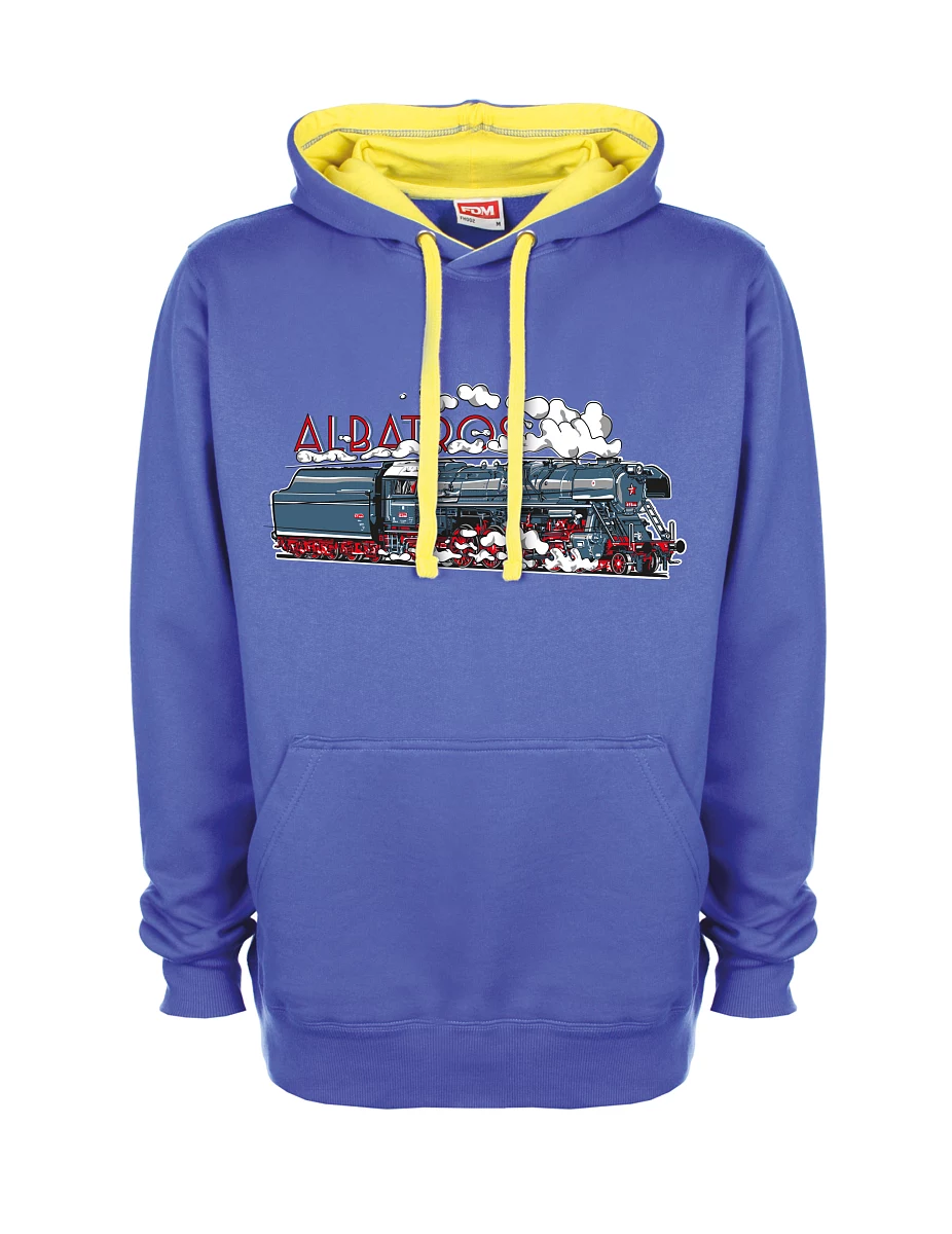 Gelb-blaues Sweatshirt Lokomotive Albatros