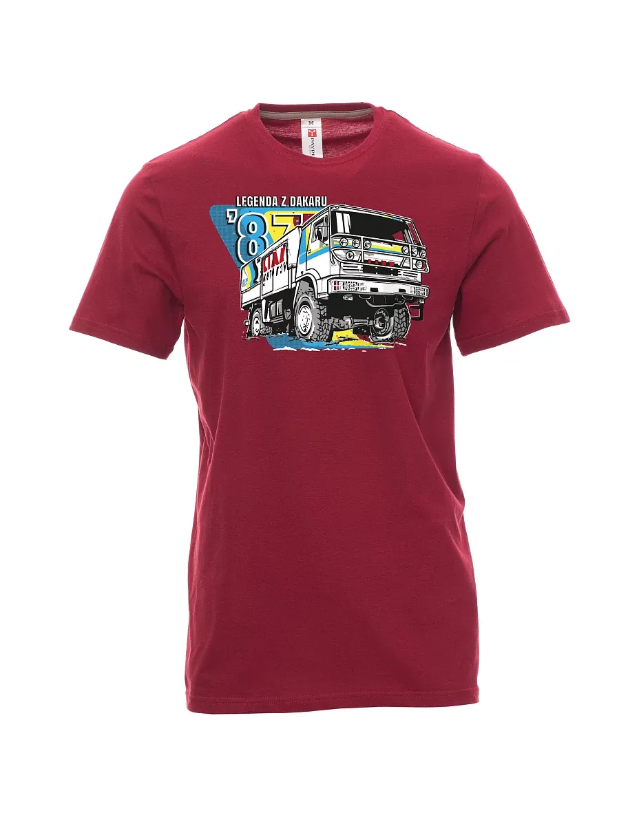 Dunkelrotes T-Shirt für Männer Liaz aus dakar 1987
