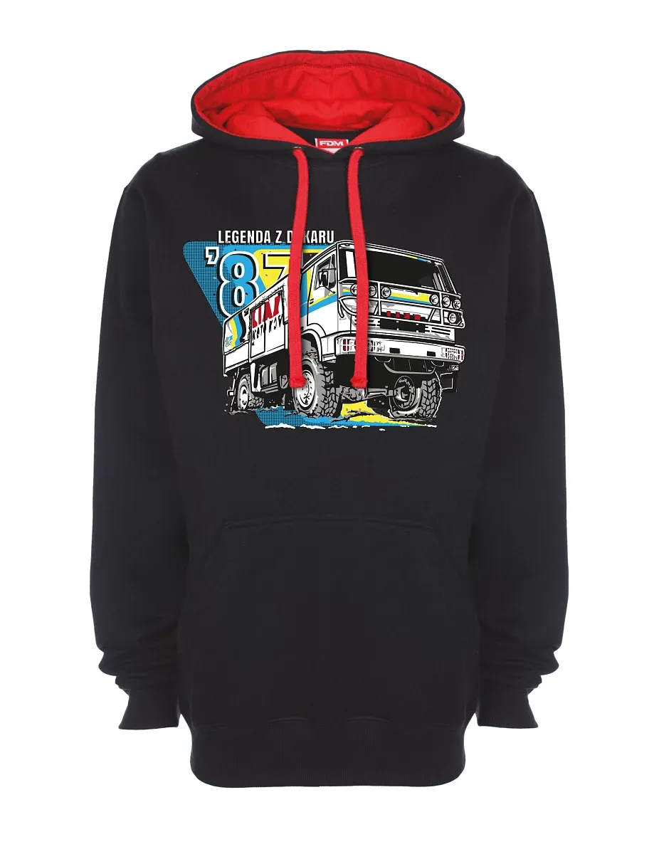 Rot-schwarzes Sweatshirt Liaz aus Dakar 1987