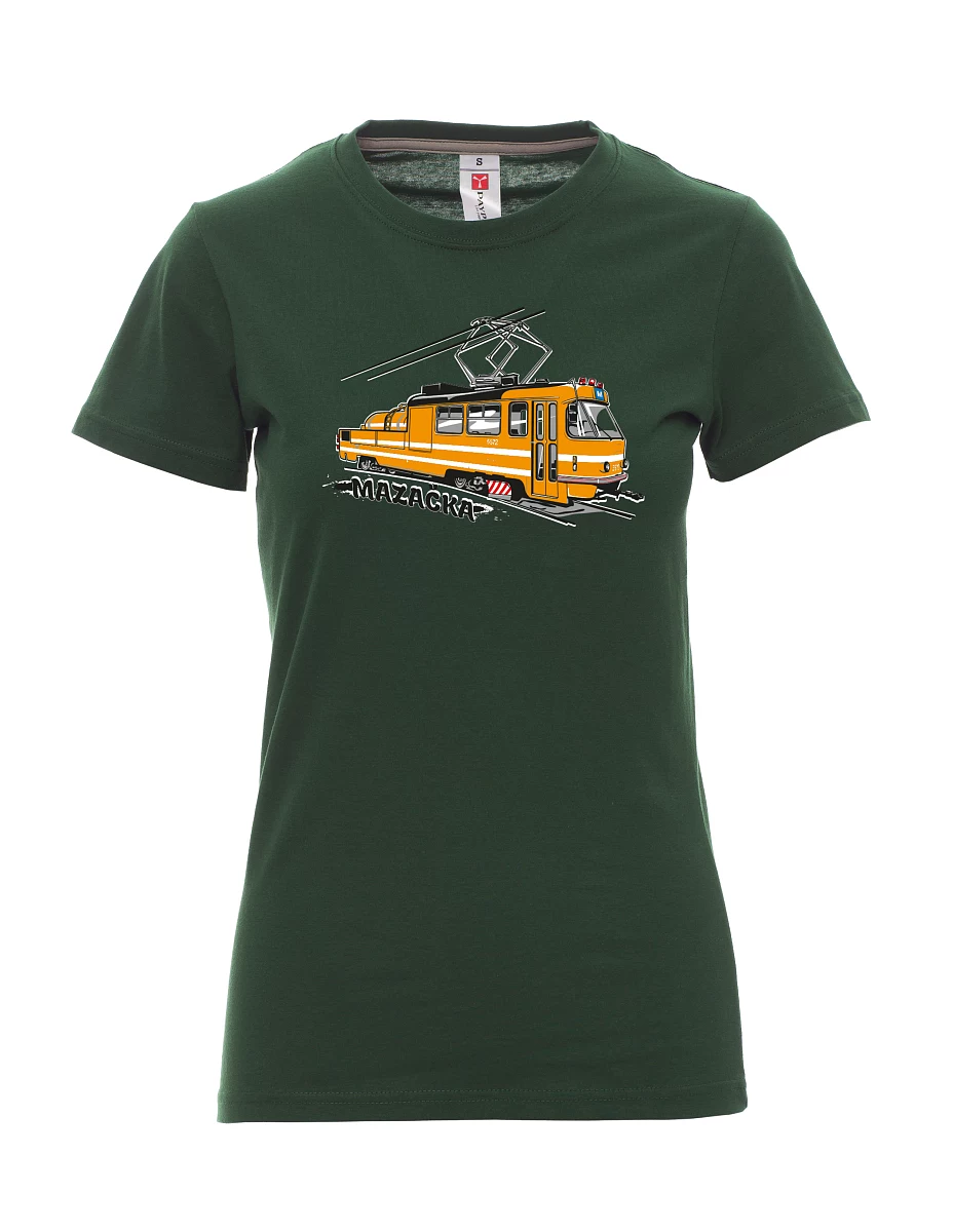Dunkelgrün T-Shirt für Damen Schmiertram