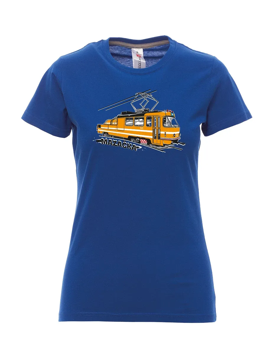 Königsblaues T-Shirt für Damen Schmiertram