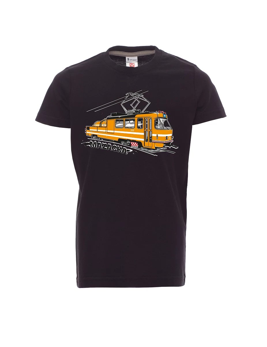 Schwarzes Kinder T-Shirt Schmiertram