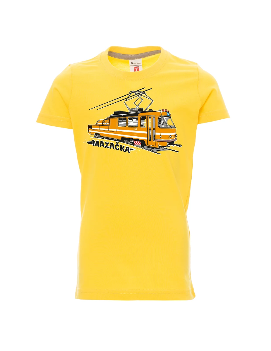 Gelbes Kinder T-Shirt Schmiertram