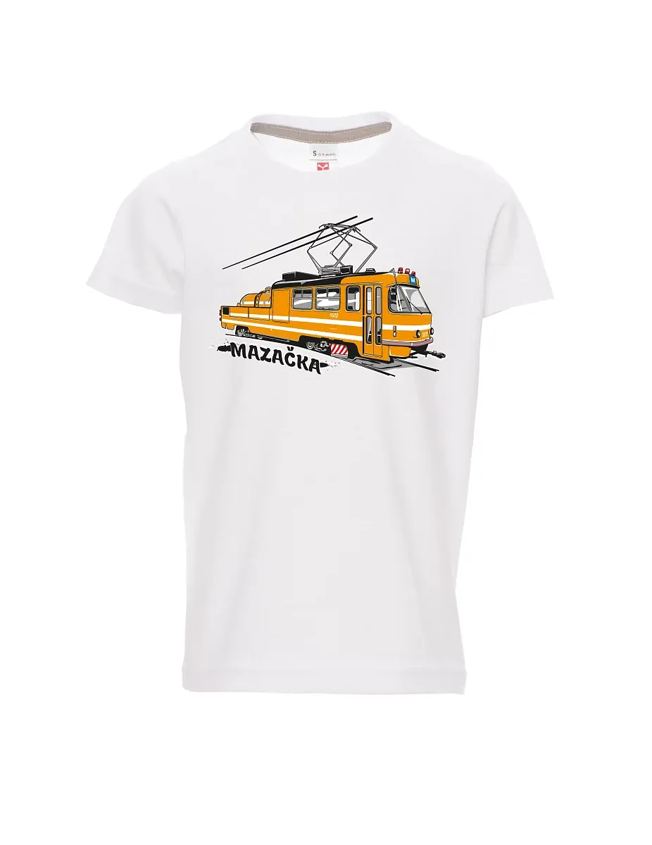 Weißes Kinder T-Shirt Schmiertram