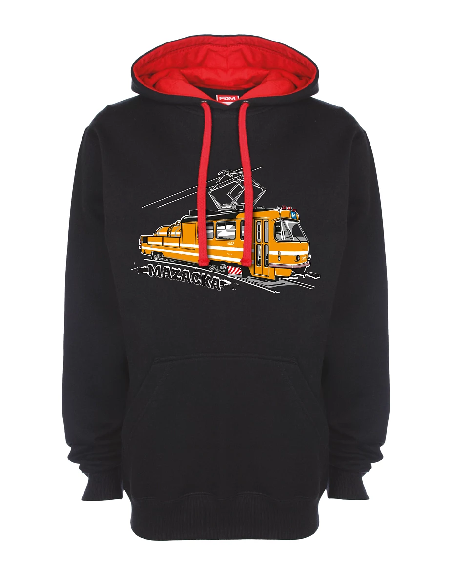 Rot-schwarzes Sweatshirt Schmiertram