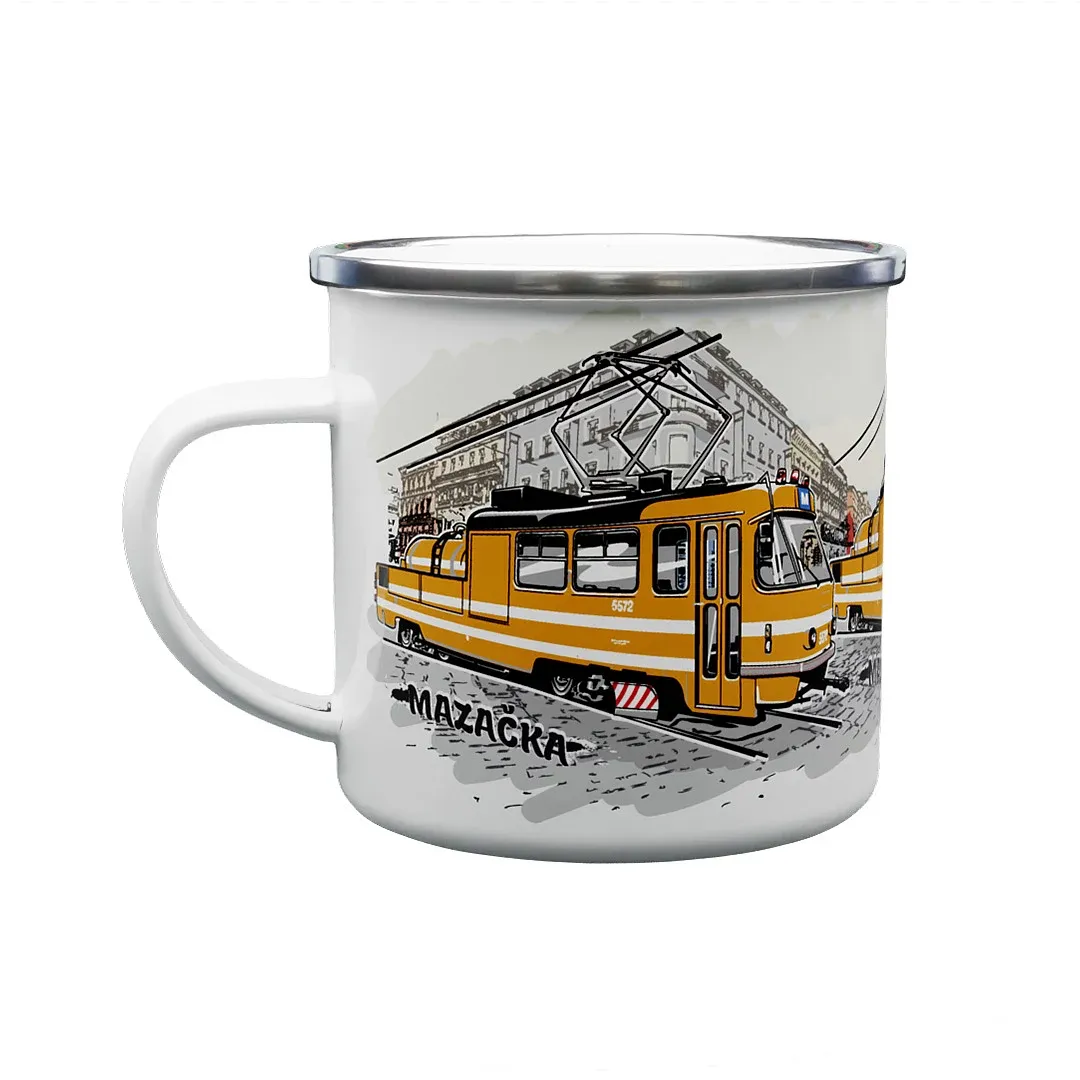 Emaille-Tasse Schmiertram 330 ml