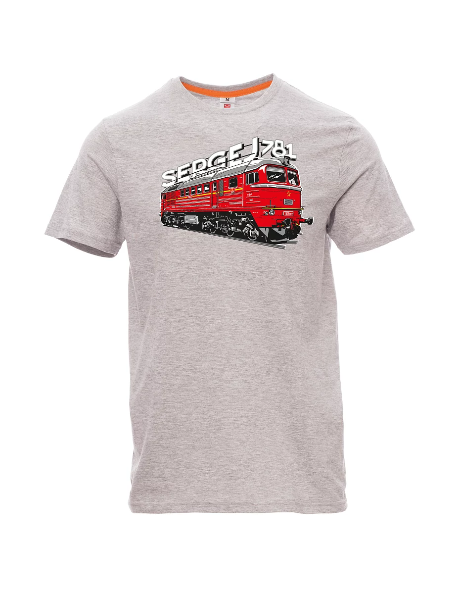 Grau melange T-Shirt für Männer Lokomotive 781 "Sergej" (M62)