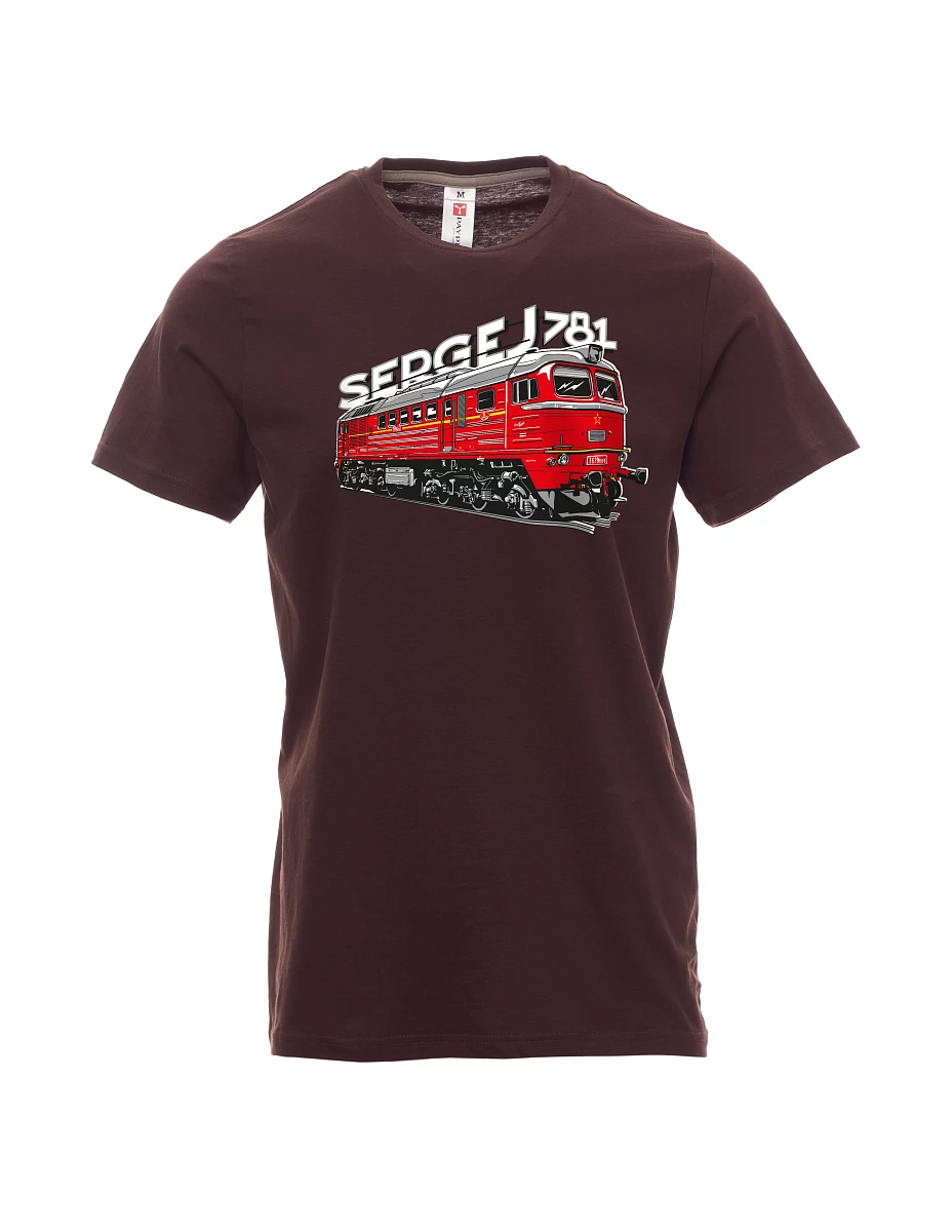 Dunkelbraun T-Shirt für Männer Lokomotive 781 "Sergej" (M62)