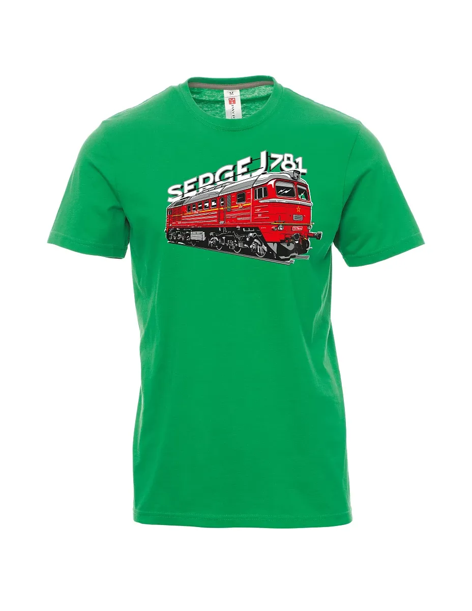 Grünes T-Shirt für Männer Lokomotive 781 "Sergej" (M62)