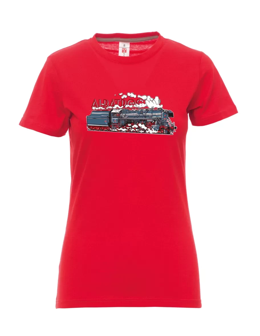 Rotes T-Shirt für Damen Lokomotive 781 "Sergej" (M62)