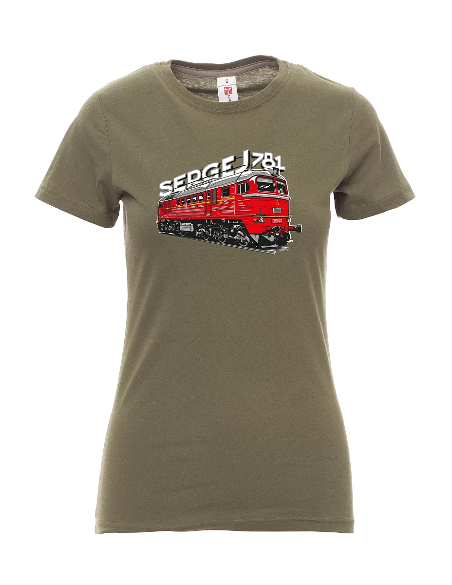 Khaki T-Shirt für Damen Lokomotive 781 "Sergej" (M62)