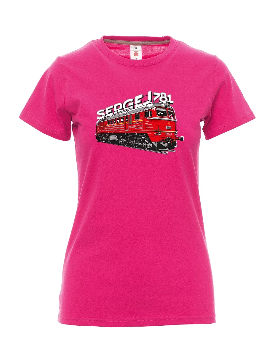 Rosa T-Shirt für Damen Lokomotive 781 "Sergej" (M62)