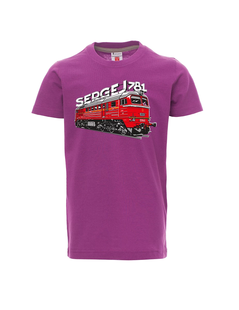 Violett Kinder T-Shirt Lokomotive 781 "Sergej" (M62)