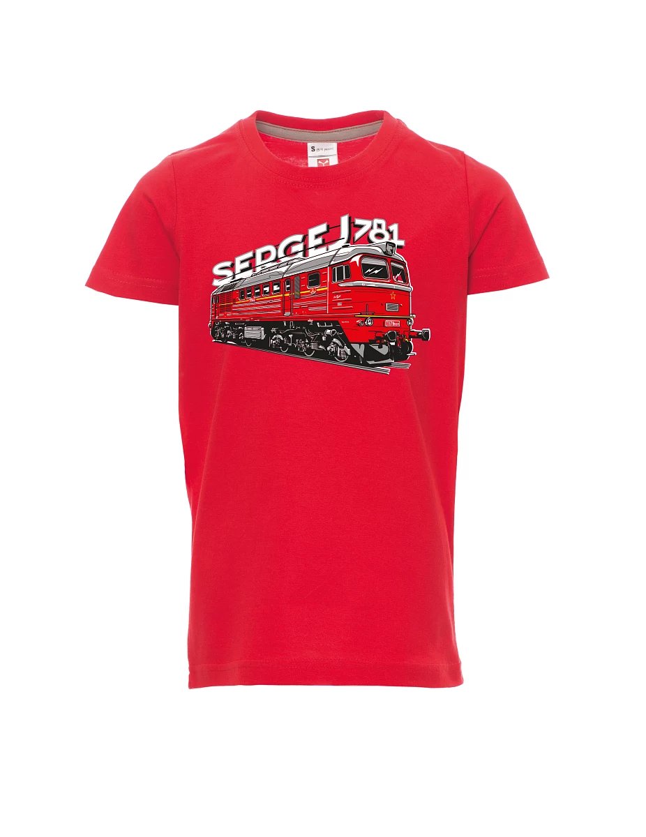 Rotes Kinder T-Shirt Lokomotive 781 "Sergej" (M62)