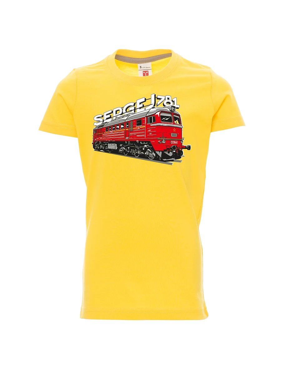 Gelbes Kinder T-Shirt Lokomotive 781 "Sergej" (M62)