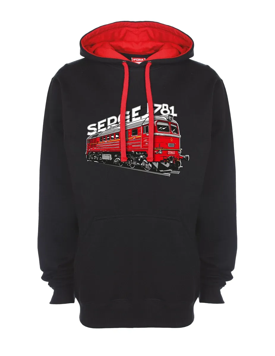 Rot-schwarzes Sweatshirt Lokomotive 781 "Sergej" (M62)
