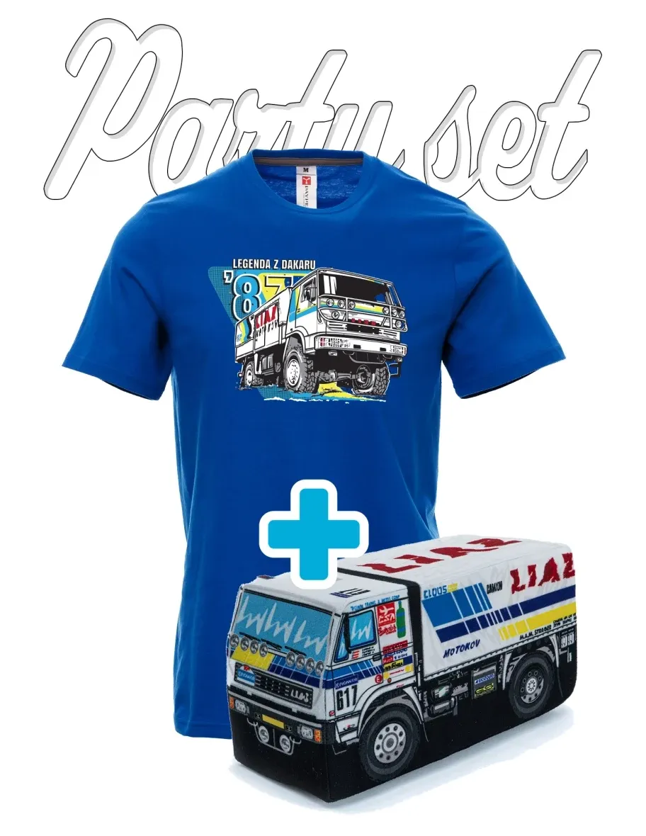 Party-Set T-Shirts mit Plüschtier zum Motiv des Liazka aus Dakar