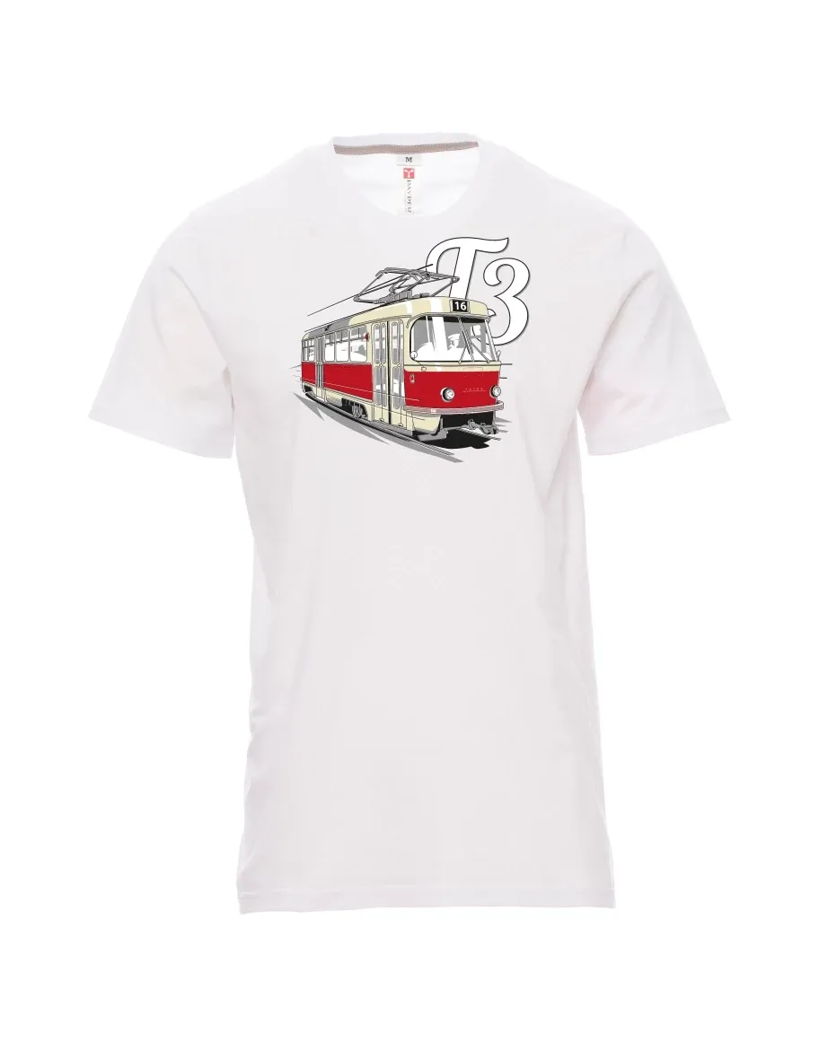 Weißes T-Shirt für Männer Straßenbahn T3