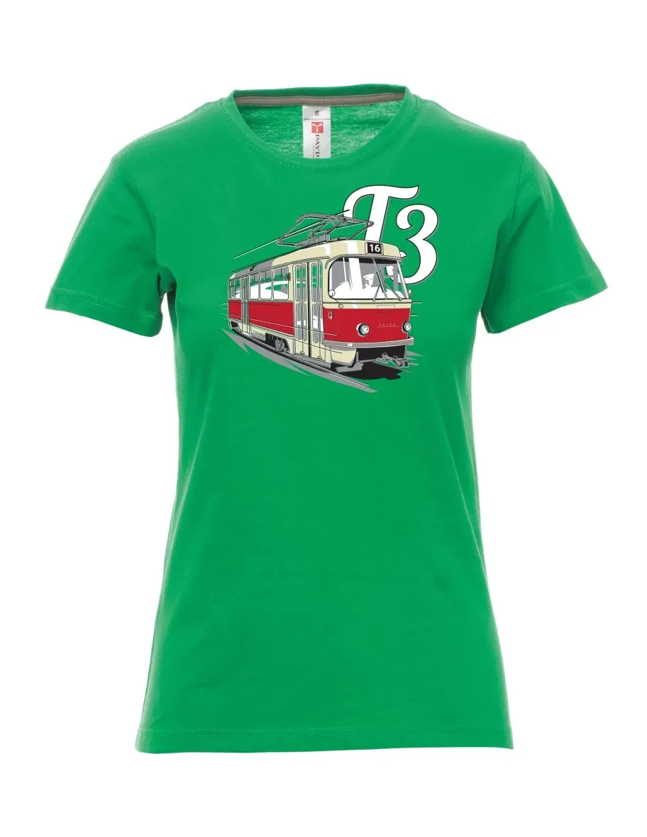 Grünes T-Shirt für Damen Straßenbahn T3