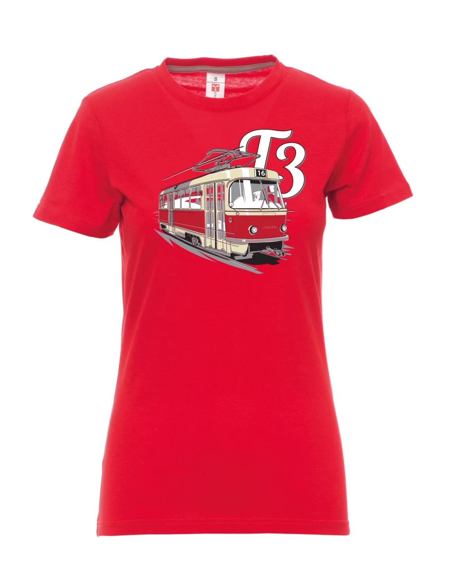 Rotes T-Shirt für Damen Straßenbahn T3