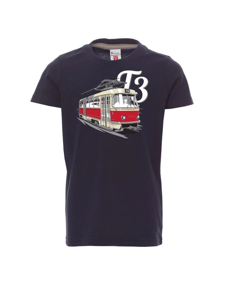 Navy Kinder T-Shirt Straßenbahn T3