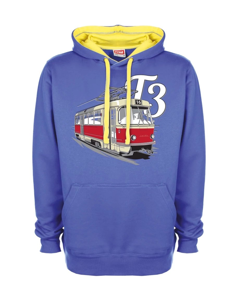 Gelb-blaues Sweatshirt Straßenbahn T3