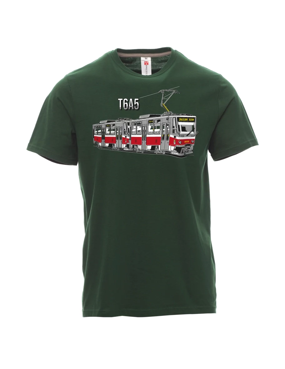 Dunkelgrün T-Shirt für Männer Straßenbahn T6A5